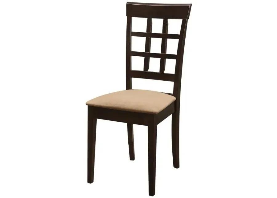 Gabriel Lattice Back Side Chairs Cappuccino and Tan (Set of 2)