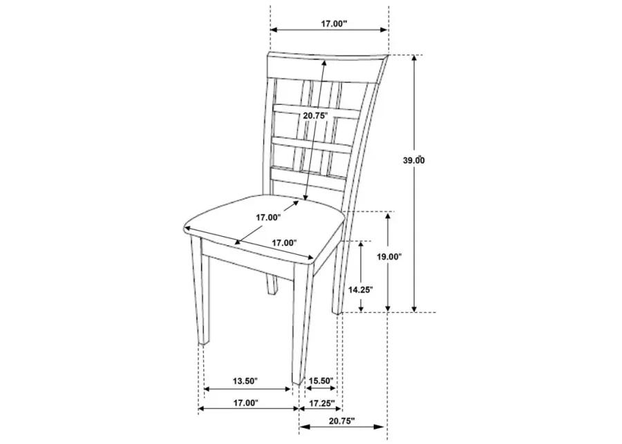 Gabriel Lattice Back Side Chairs Cappuccino and Tan (Set of 2)