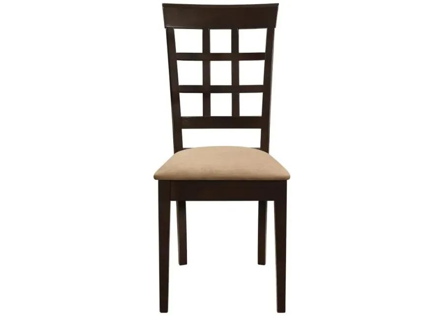 Gabriel Lattice Back Side Chairs Cappuccino and Tan (Set of 2)