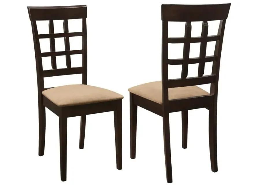 Gabriel Lattice Back Side Chairs Cappuccino and Tan (Set of 2)