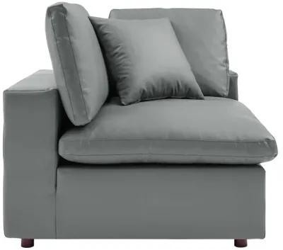 Commix Down Filled Overstuffed Vegan Leather Loveseat