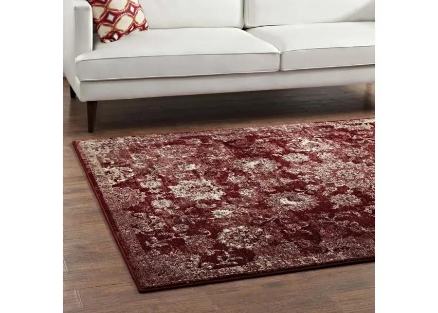 Cynara Distressed Floral Persian
Medallion 5x8 Area Rug