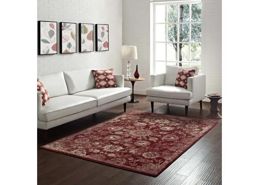 Cynara Distressed Floral Persian
Medallion 5x8 Area Rug