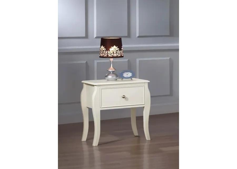 Dieppe 1-Drawer Nightstand Cream White