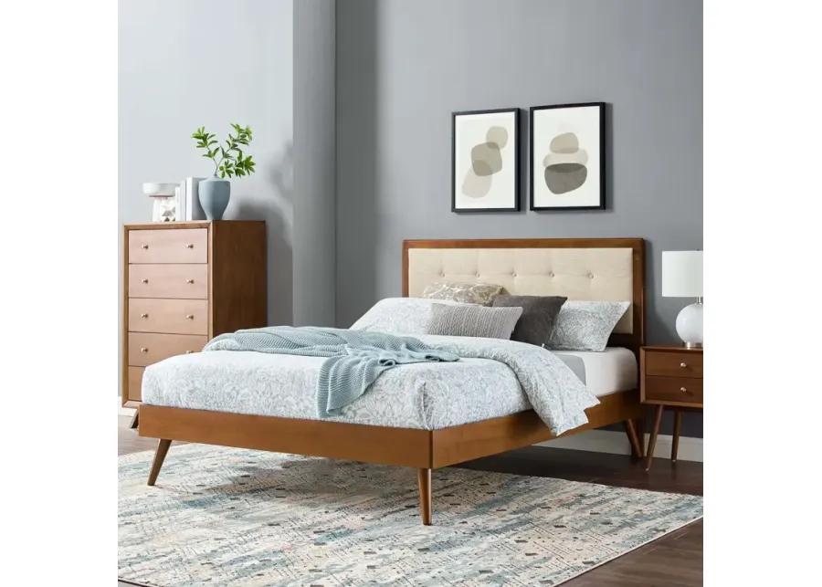 Willow Full Wood Platform Bed With Splayed Legs