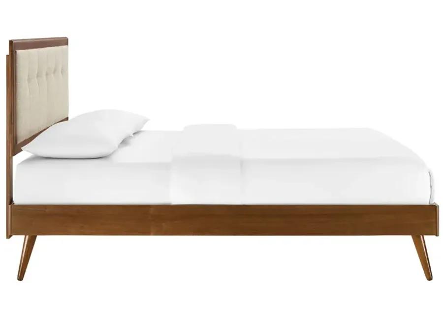 Willow Full Wood Platform Bed With Splayed Legs