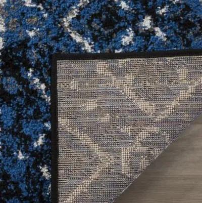 Adirondack Contemporary Blue / Black 2'-6" X 4' Powerloomed Rug