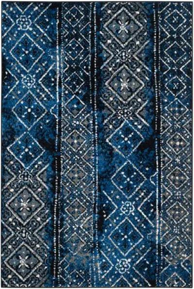 Adirondack Contemporary Blue / Black 2'-6" X 4' Powerloomed Rug