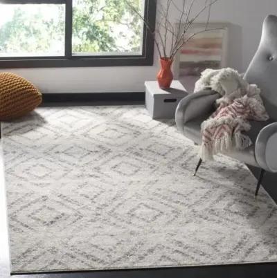 Adirondack Contemporary Light Grey / Grey 2'-6" X 12' Powerloomed Rug