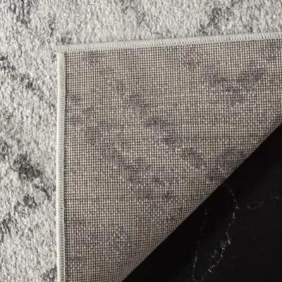 Adirondack Contemporary Light Grey / Grey 2'-6" X 12' Powerloomed Rug