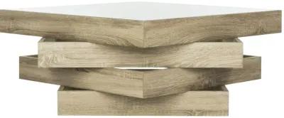 Anwen Mid-Century Modern Geometric Wood Coffee Table