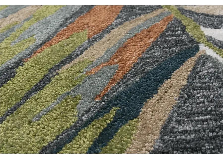 Miramar Charcoal Coastal  Recycled Polyester 5' x 7'6" Rectangle Rug