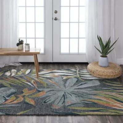 Miramar Charcoal Coastal  Recycled Polyester 5' x 7'6" Rectangle Rug