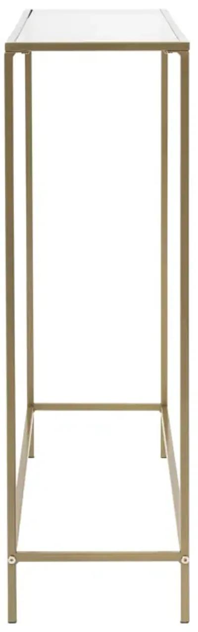 Arvi 36" Console in Clear Glass with Brass Base