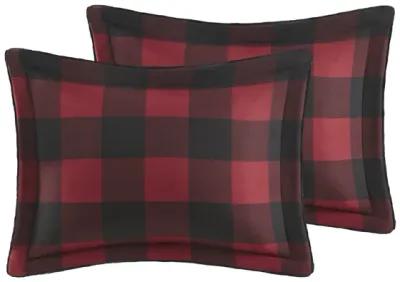 Woolrich Bernston Red Buffalo Check Faux Wool to Faux Fur Down Alternative Comforter Set