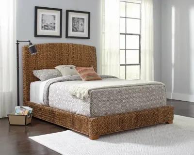 Aarav Hand-Woven Banana Leaf Queen Bed Amber