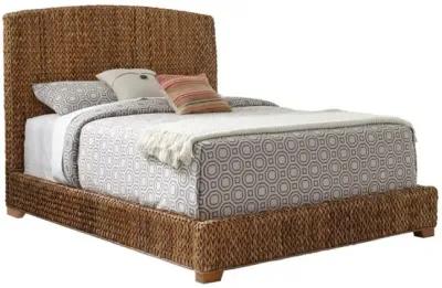 Aarav Hand-Woven Banana Leaf Queen Bed Amber