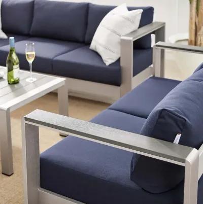 Shore Sunbrella® Fabric Outdoor Patio Aluminum 3 Piece Set