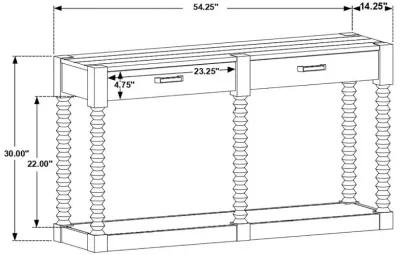 Meredith 2-drawer Sofa Table Coffee Bean