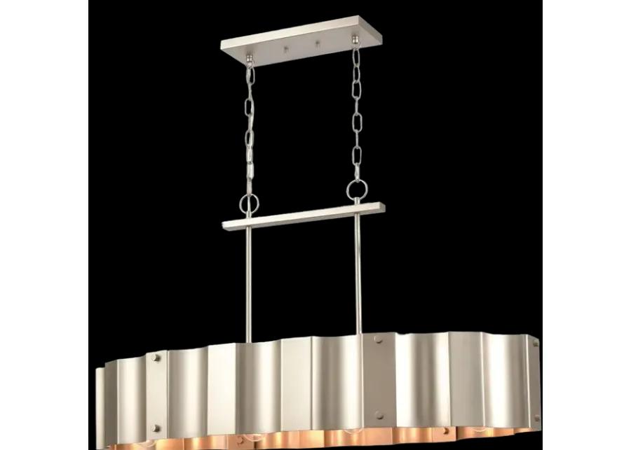 Clausten 37" Wide 4-Light Linear Chandelier - Matte Nickel