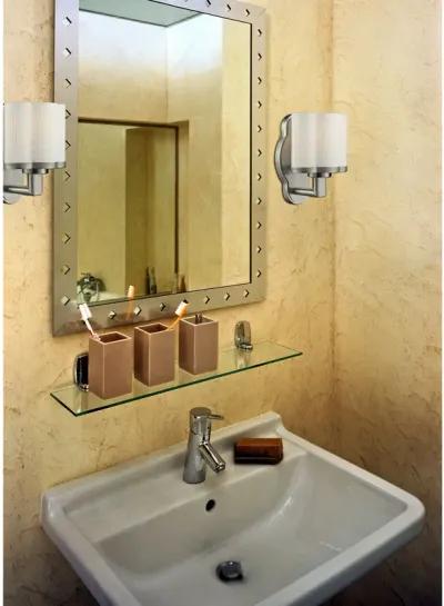 1LIGHT GLASS BATH BAR in SATIN NICKEL FINISH