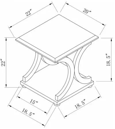 Shelly C-shaped Base End Table Cappuccino