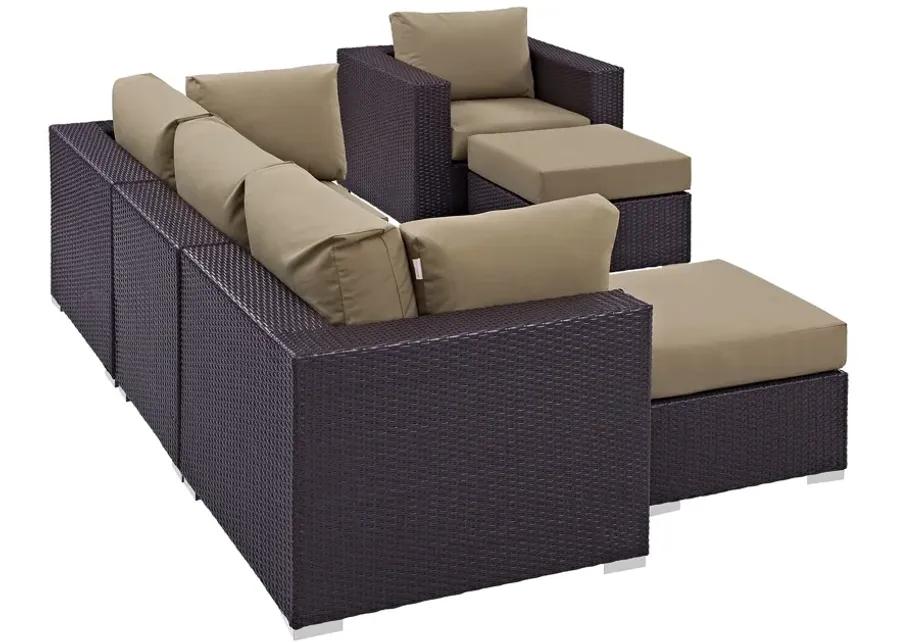 Convene 6 Piece Outdoor Patio Sectional Set