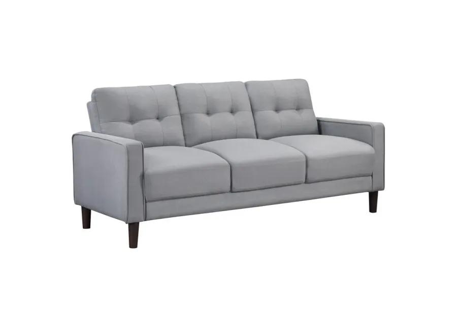 Bowen 2-piece Upholstered Track Arms Tufted Sofa Set Grey