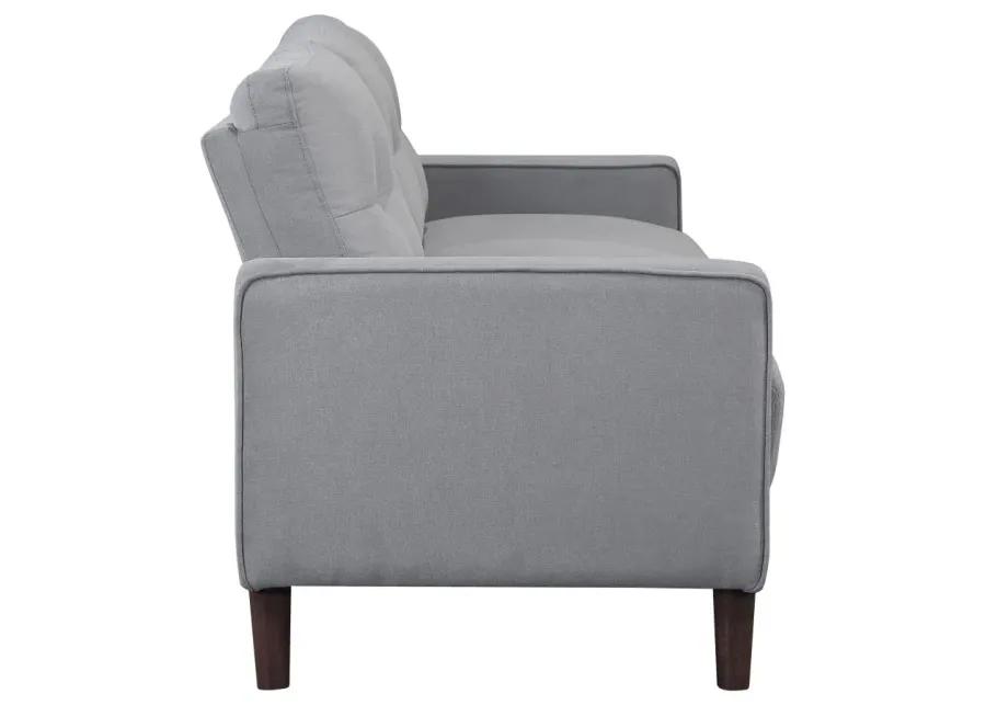 Bowen 2-piece Upholstered Track Arms Tufted Sofa Set Grey