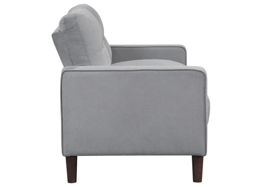 Bowen 2-piece Upholstered Track Arms Tufted Sofa Set Grey