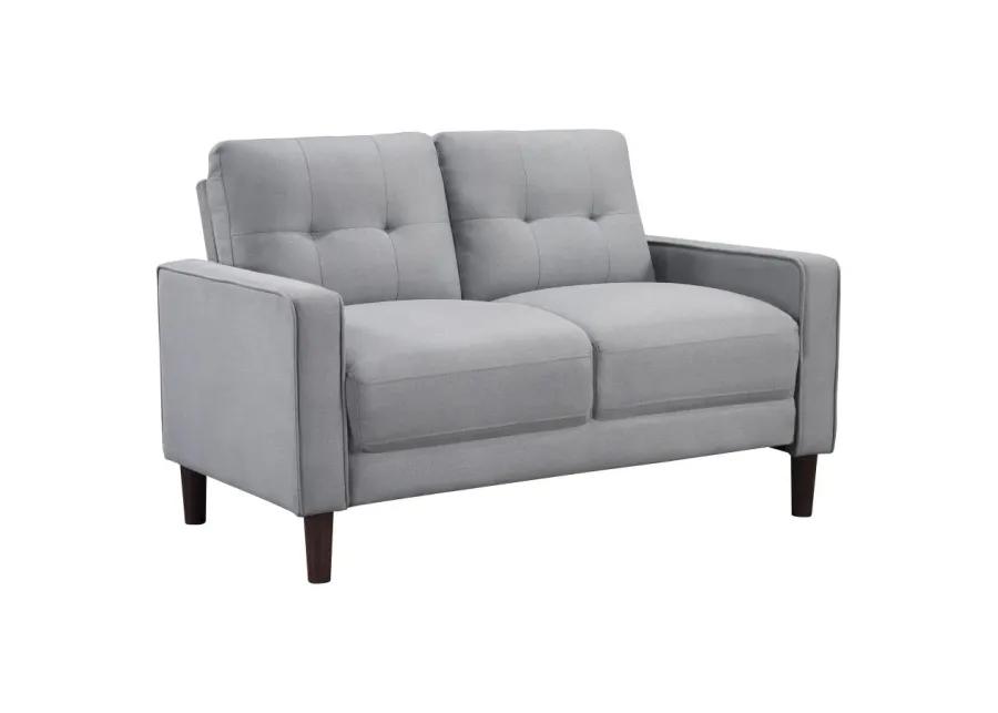 Bowen 2-piece Upholstered Track Arms Tufted Sofa Set Grey