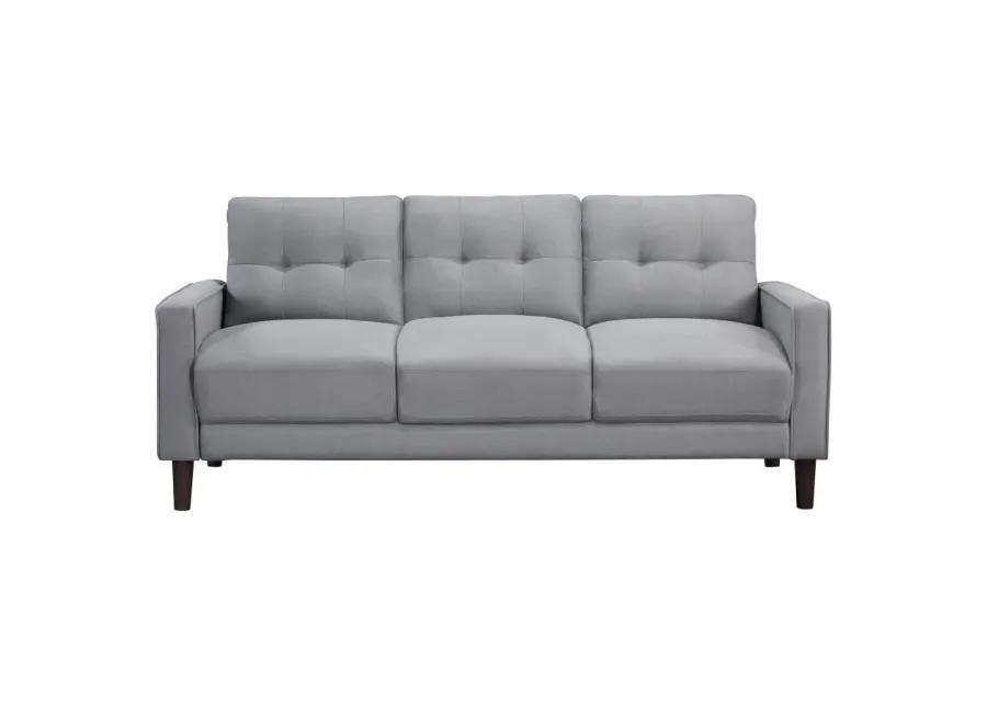 Bowen 2-piece Upholstered Track Arms Tufted Sofa Set Grey