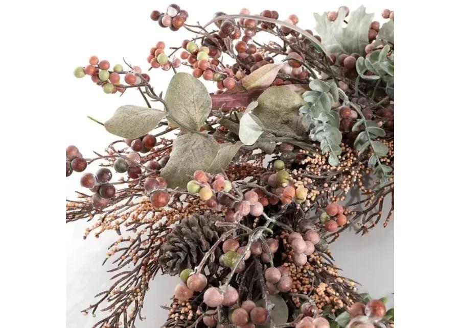 FAUX 26" BERRY & ACORN WREATH