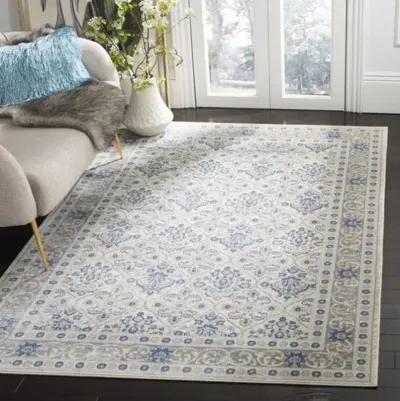 Brentwood 870 Light Grey / Blue 5'-3" X 7'-6" Medium Rectangle Powerloomed Rug