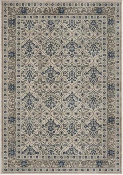 Brentwood 870 Light Grey / Blue 5'-3" X 7'-6" Medium Rectangle Powerloomed Rug