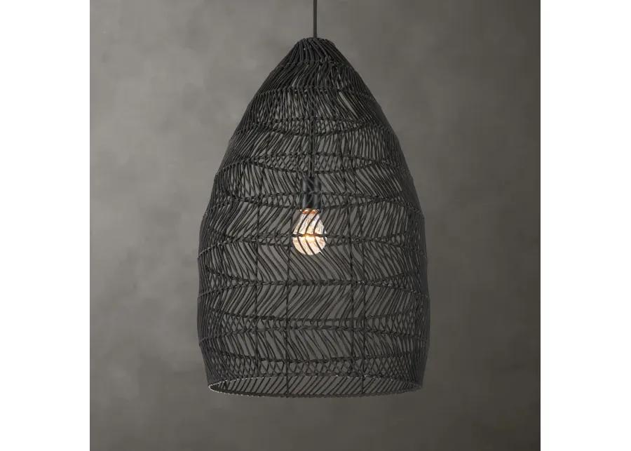 Nandi 1 Light Woven Black Pendant