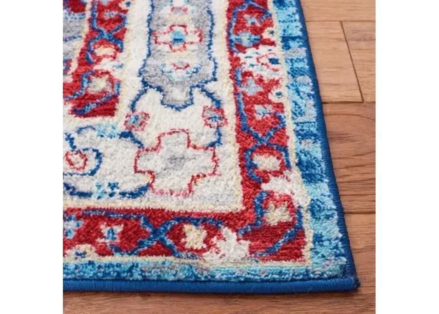 Brentwood 852 Ivory / Red 5'-3" X 7'-6" Medium Rectangle Powerloomed Rug