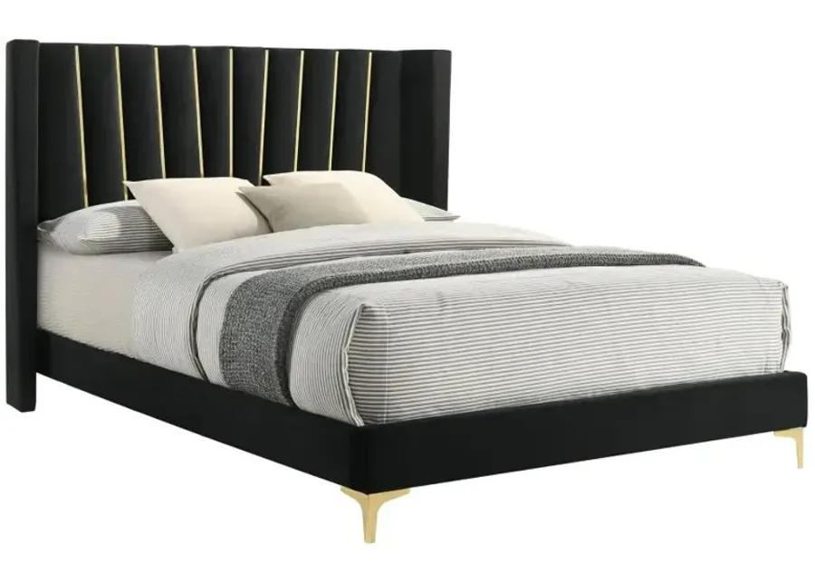 Kendall Upholstered Tufted Queen Panel Bed Black