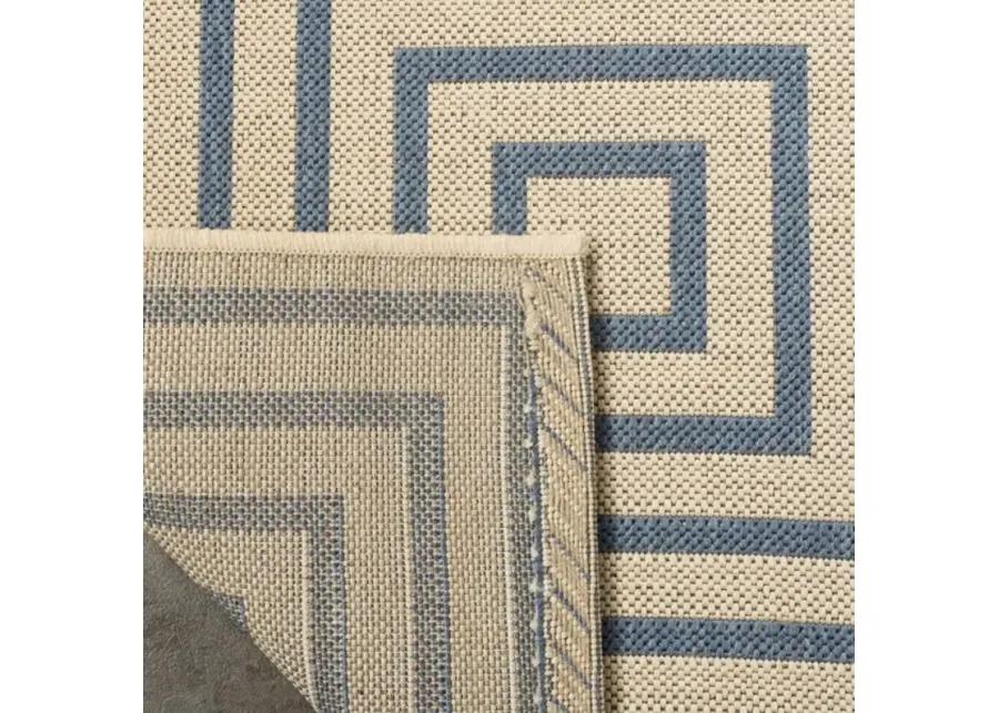 LINDEN 123 Collection LND123N-28 Cream / Blue 2'-2" X 8'