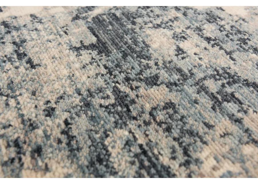 Platinum Blue Abstract Proprietary Wool 8' x 10' Rectangle Rug