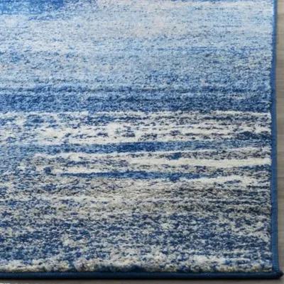 Adirondack Contemporary Silver / Blue 2'-6" X 14' Powerloomed Rug