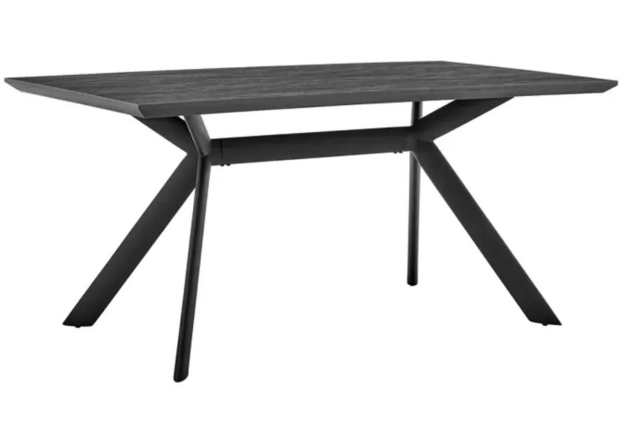 Margot Dark Gray Rectangular Dining Table with Black Finish