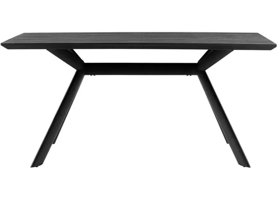 Margot Dark Gray Rectangular Dining Table with Black Finish