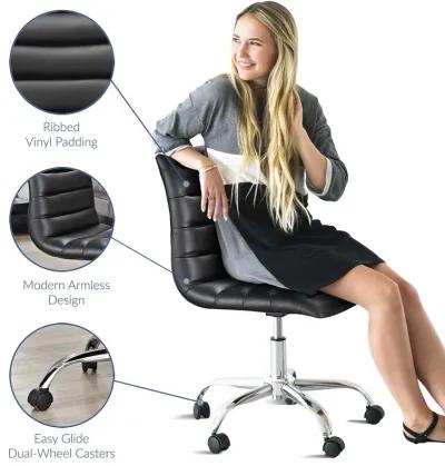 Ripple Armless Mid-Back Vinyl Office Chair