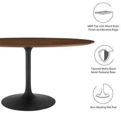 Lippa 60" Oval Walnut Wood Grain Dining Table