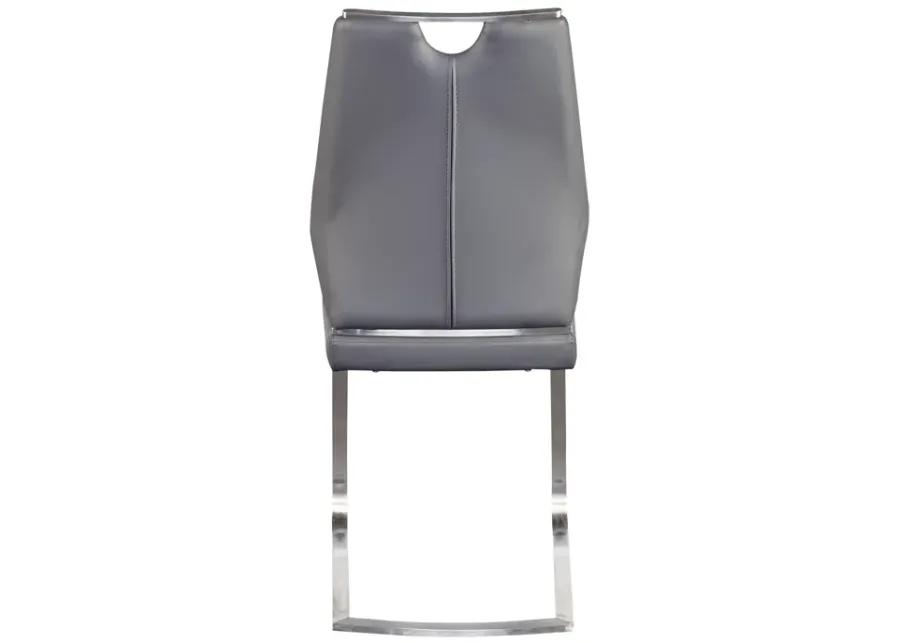 Lexington Side Chair in Gray and Brushed Stainless Steel - Set of 2