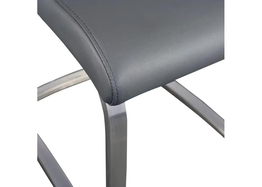 Lexington Side Chair in Gray and Brushed Stainless Steel - Set of 2