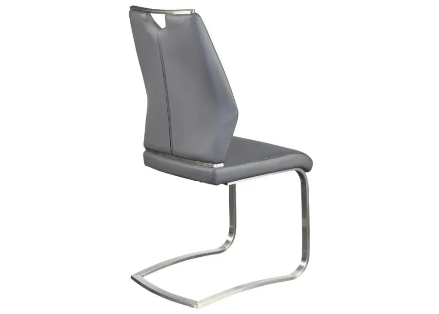 Lexington Side Chair in Gray and Brushed Stainless Steel - Set of 2