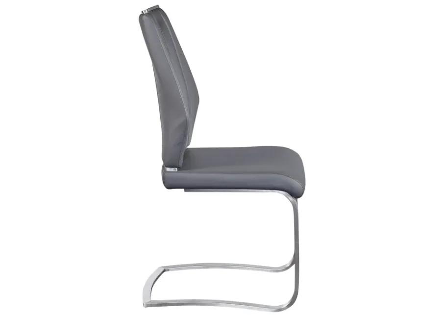 Lexington Side Chair in Gray and Brushed Stainless Steel - Set of 2