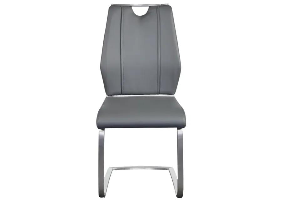 Lexington Side Chair in Gray and Brushed Stainless Steel - Set of 2